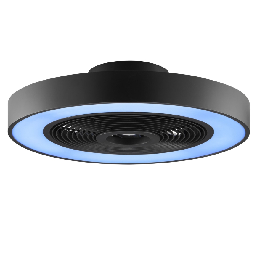 Brilliant - LED RGBW Stmívatelné stropní svítidlo s ventilátorem CATANIA LED/37W/230V 2700-6500K pr. 48,6 cm černá + dálkové ovládání