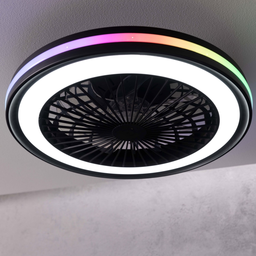 Brilliant - LED RGBW Stmívatelné stropní svítidlo s ventilátorem PALMERO LED/40W/230V 2700-6500K pr. 46,6 cm béžová + dálkové ovládání