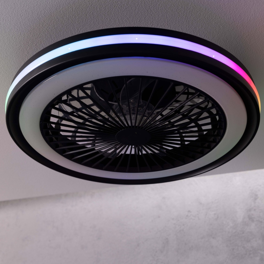 Brilliant - LED RGBW Stmívatelné stropní svítidlo s ventilátorem PALMERO LED/40W/230V 2700-6500K pr. 46,6 cm béžová + dálkové ovládání