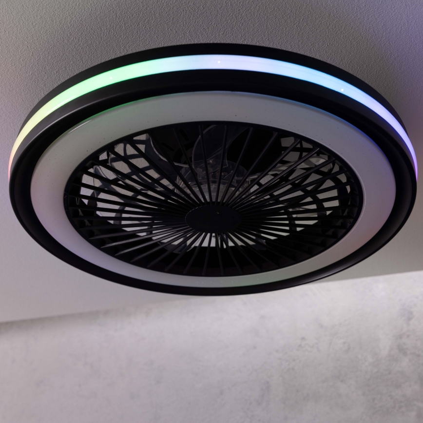 Brilliant - LED RGBW Stmívatelné stropní svítidlo s ventilátorem PALMERO LED/40W/230V 2700-6500K pr. 46,6 cm béžová + dálkové ovládání