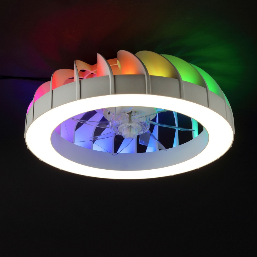 Brilliant - LED RGBW Stmívatelný stropní ventilátor se světlem FANORA LED/30W/230V 2700-6500K pr. 46 cm bílá + dálkové ovládání