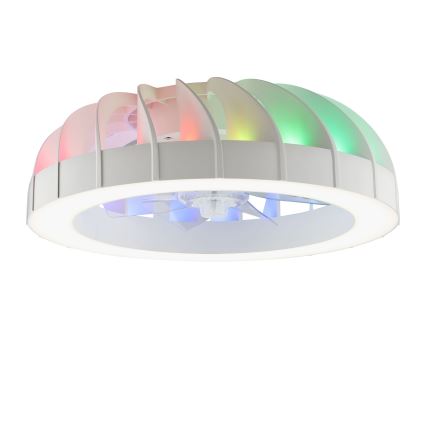 Brilliant - LED RGBW Stmívatelný stropní ventilátor se světlem FANORA LED/30W/230V 2700-6500K pr. 46 cm bílá + dálkové ovládání