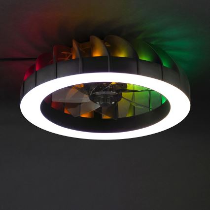 Brilliant - LED RGBW Stmívatelný stropní ventilátor se světlem FANORA LED/30W/230V 2700-6500K pr. 46 cm černá + dálkové ovládání