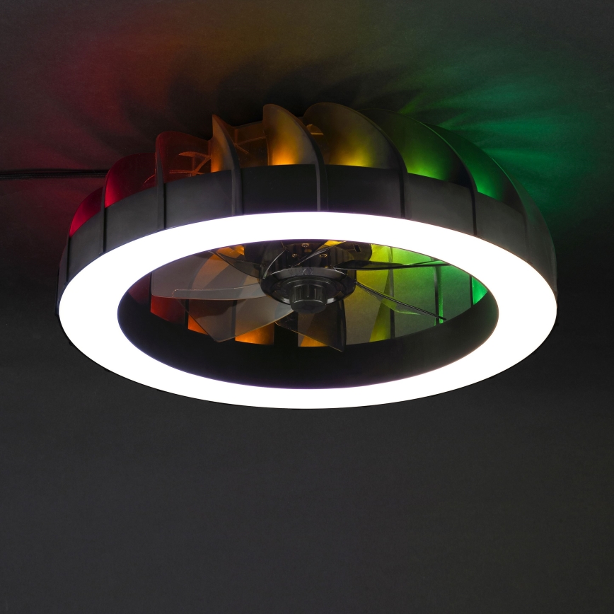 Brilliant - LED RGBW Stmívatelný stropní ventilátor se světlem FANORA LED/30W/230V 2700-6500K pr. 46 cm černá + dálkové ovládání
