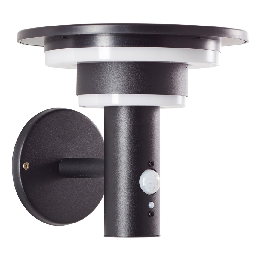 Brilliant - LED Solární nástěnné svítidlo se senzorem GARVINA LED/3W/3,7V IP44 černá