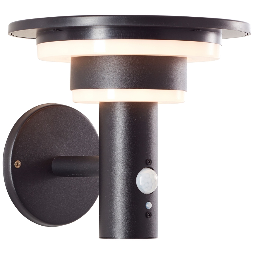 Brilliant - LED Solární nástěnné svítidlo se senzorem GARVINA LED/3W/3,7V IP44 černá