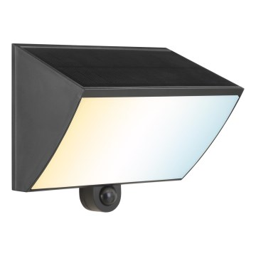 Brilliant - LED Solární nástěnné svítidlo se senzorem SIERRA LED/6W/3,7V 2700/4000/6500K 2000 mAh IP54 černá