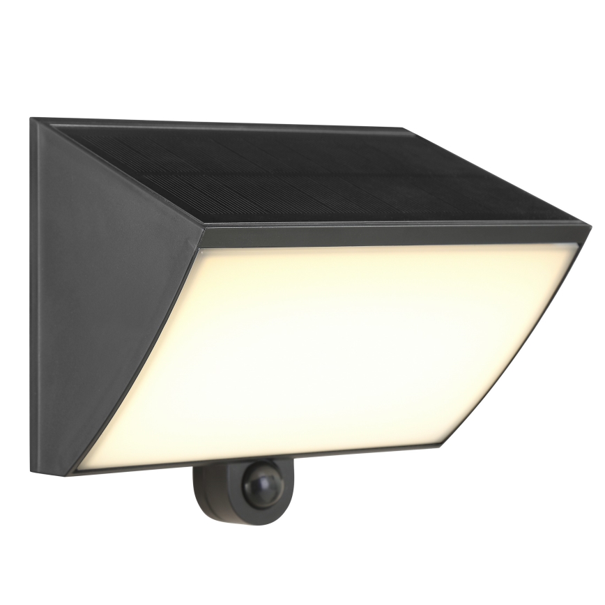 Brilliant - LED Solární nástěnné svítidlo se senzorem SIERRA LED/6W/3,7V 2700/4000/6500K 2000 mAh IP54 černá