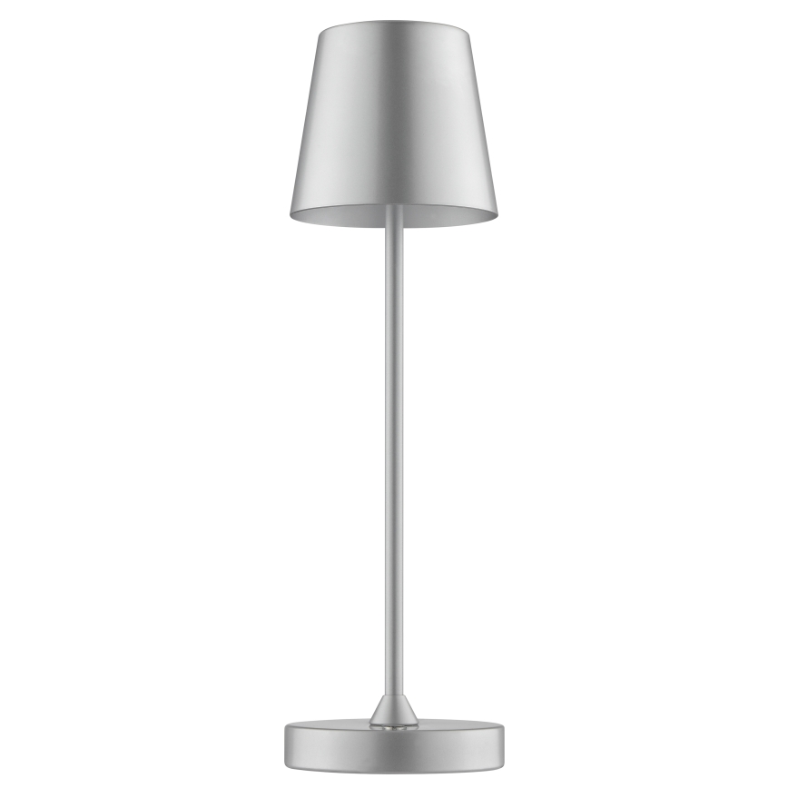 Brilliant - LED Stmívatelná nabíjecí dotyková venkovní stolní lampa ELORA LED/2,5W/5V 2700K 2600 mAh IP44 stříbrná