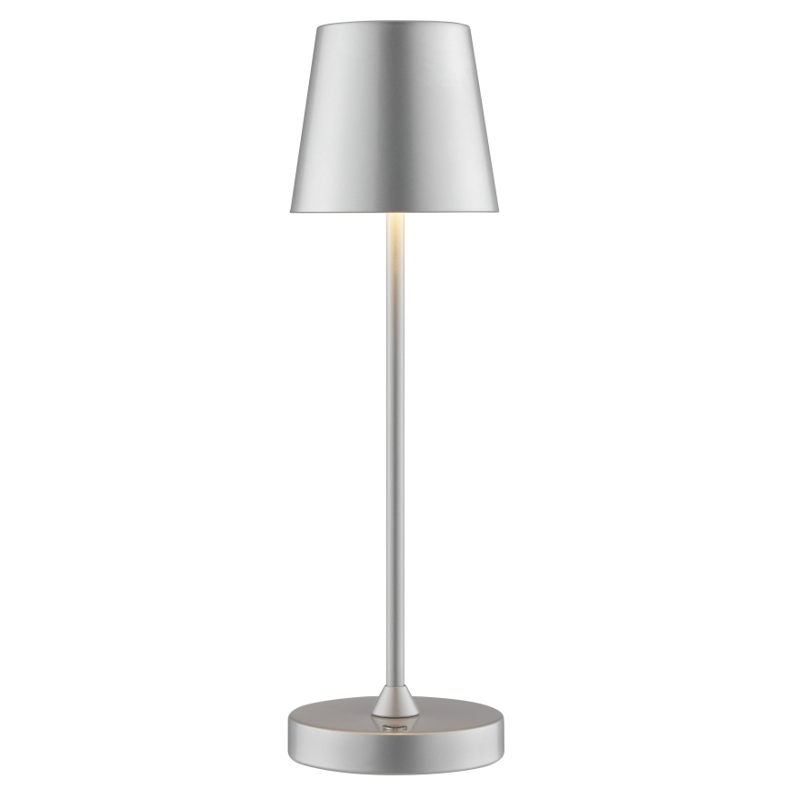 Brilliant - LED Stmívatelná nabíjecí dotyková venkovní stolní lampa ELORA LED/2,5W/5V 2700K 2600 mAh IP44 stříbrná