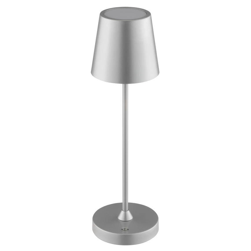 Brilliant - LED Stmívatelná nabíjecí dotyková venkovní stolní lampa ELORA LED/2,5W/5V 2700K 2600 mAh IP44 stříbrná