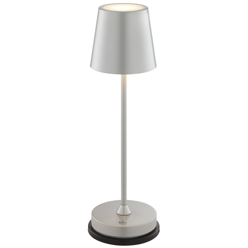 Brilliant - LED Stmívatelná nabíjecí dotyková venkovní stolní lampa ELORA LED/2,5W/5V 2700K 2600 mAh IP44 stříbrná