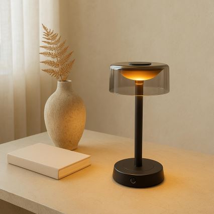 Brilliant - LED Stmívatelná nabíjecí dotyková venkovní stolní lampa RAZOR LED/2,5W/5V 2700K 2600 mAh IP44 černá