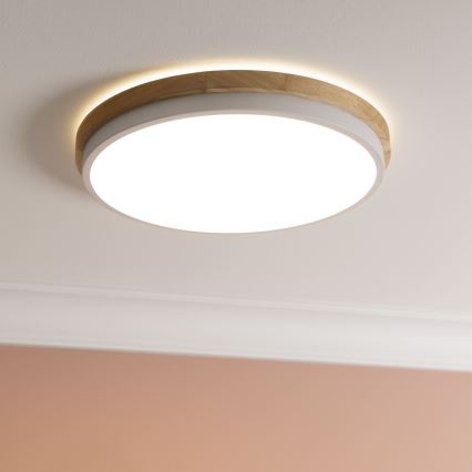 Brilliant - LED Stmívatelné stropní svítidlo BAARLO LED/24W/230V pr. 35 cm bílá/gumovník