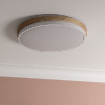 Brilliant - LED Stmívatelné stropní svítidlo BAARLO LED/24W/230V pr. 35 cm bílá/gumovník