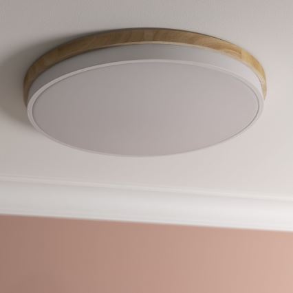 Brilliant - LED Stmívatelné stropní svítidlo BAARLO LED/36W/230V 3000-6500K pr. 50 cm bílá/gumovník + dálkové ovládání