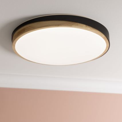 Brilliant - LED Stmívatelné stropní svítidlo BAARLO LED/36W/230V 3000-6500K pr. 50 cm černá/gumovník + dálkové ovládání
