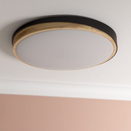 Brilliant - LED Stmívatelné stropní svítidlo BAARLO LED/36W/230V 3000-6500K pr. 50 cm černá/gumovník + dálkové ovládání