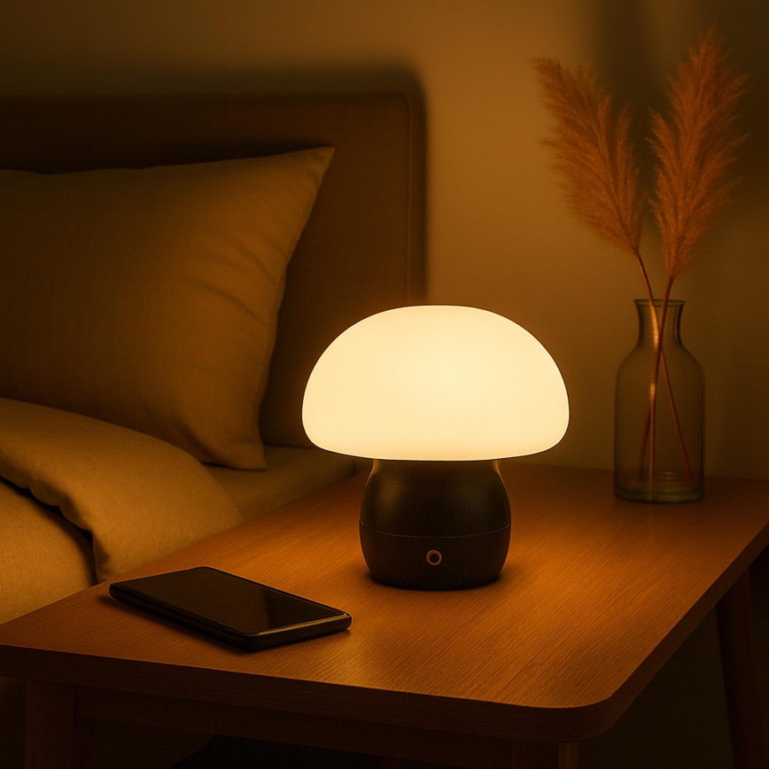 Brilliant - LED Stmívatelná nabíjecí dotyková stolní lampa DUPIS LED/2W/5V 2700K 1800 mAh černá