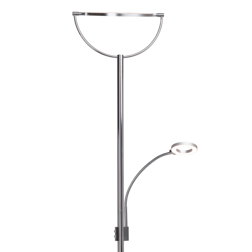 Brilliant - LED Stmívatelná stojací lampa DEMIAN 2xLED/12W/230V lesklý chrom
