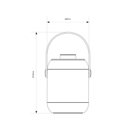 Brilliant - LED Stmívatelná venkovní stolní lampa GEMMA LED/1,9W/5V 1800 mAh IP44 bílá