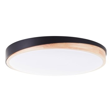 Brilliant - LED Stmívatelné stropní svítidlo BAARLO LED/36W/230V 3000-6500K pr. 50 cm černá/gumovník + dálkové ovládání - FSC certifikováno