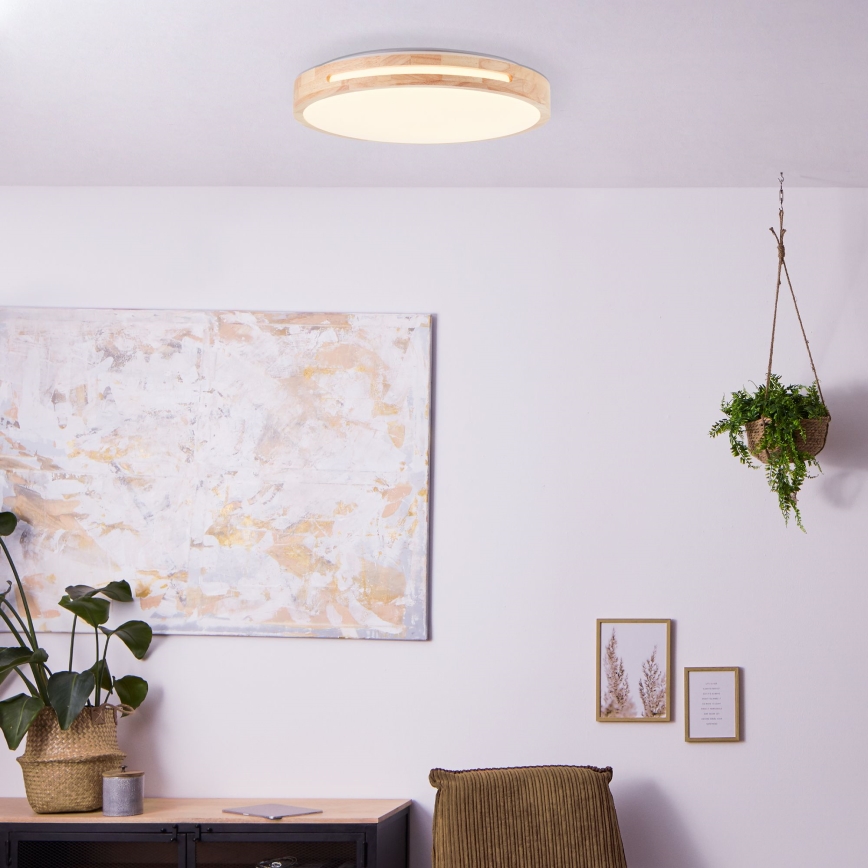 Brilliant - LED Stmívatelné stropní svítidlo WOODBURY LED/24W/230V pr. 39 cm gumovník