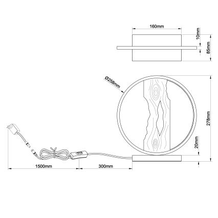 Brilliant - LED Stolní lampa CHAUMONT LED/7,5W/230V borovice
