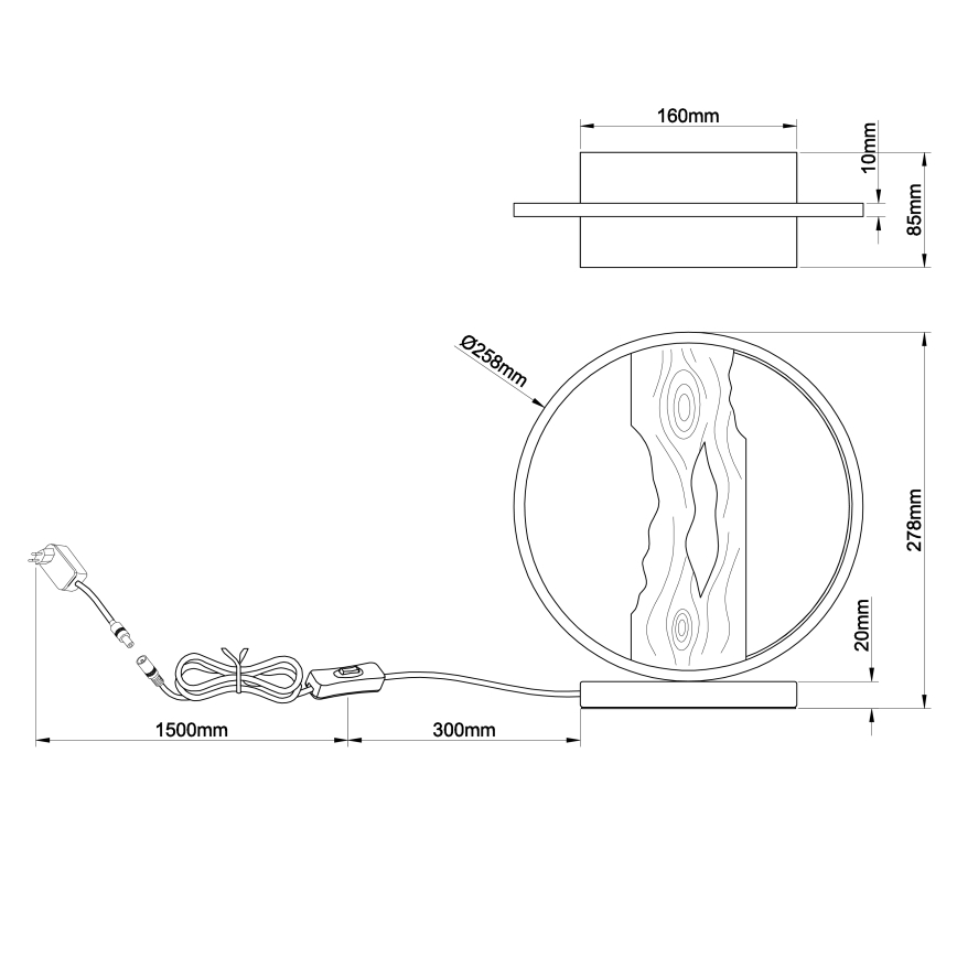Brilliant - LED Stolní lampa CHAUMONT LED/7,5W/230V borovice