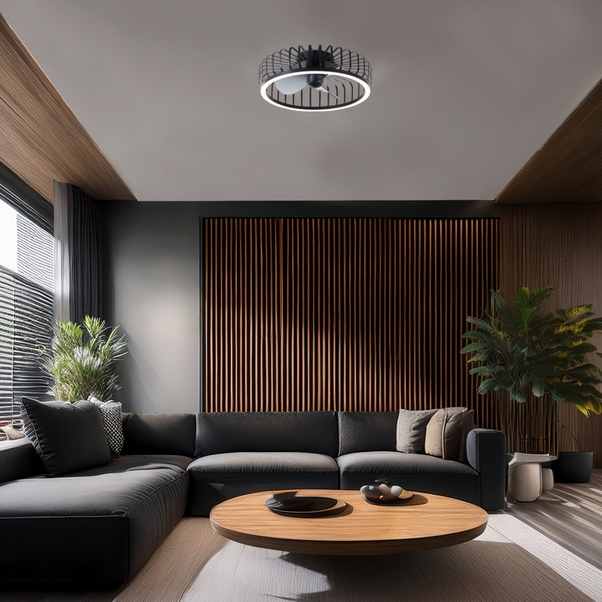 Brilliant - LED Stmívatelné stropní svítidlo s ventilátorem CAPO LED/36W/230V 2700-6500K pr. 48 cm černá + dálkové ovládání