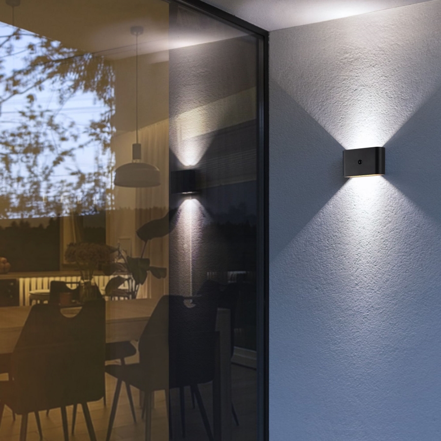 Brilliant - LED Venkovní nabíjecí nástěnné svítidlo se senzorem XINO LED/3W/5V IP44 černá