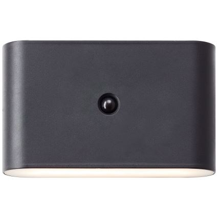 Brilliant - LED Venkovní nabíjecí nástěnné svítidlo se senzorem XINO LED/3W/5V IP44 černá
