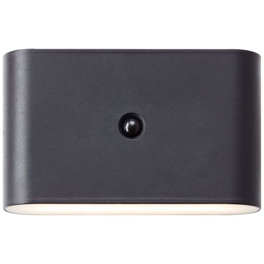Brilliant - LED Venkovní nabíjecí nástěnné svítidlo se senzorem XINO LED/3W/5V IP44 černá