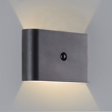 Brilliant - LED Venkovní nabíjecí nástěnné svítidlo se senzorem XINO LED/3W/5V IP44 černá