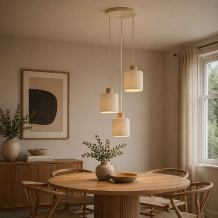 Brilliant - Lustr na lanku ARLO 3xE27/20W/230V pr. 40 cm krémová