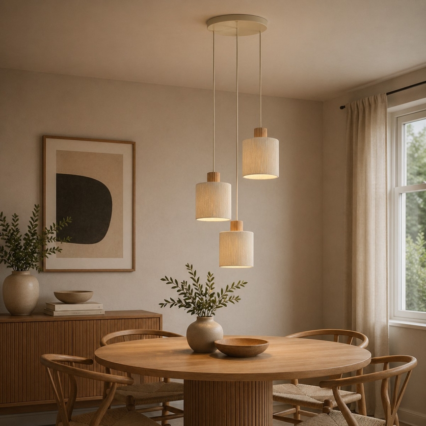 Brilliant - Lustr na lanku ARLO 3xE27/20W/230V pr. 40 cm krémová