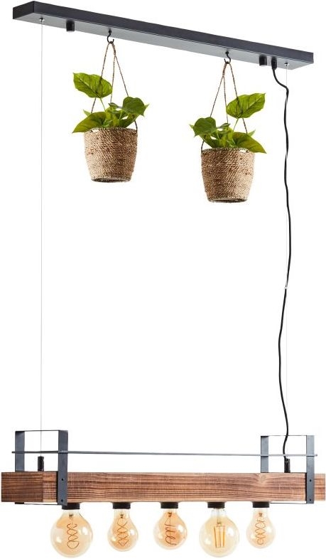 Brilliant - Lustr na lanku BANKWOOD 5xE27/28W/230V topol