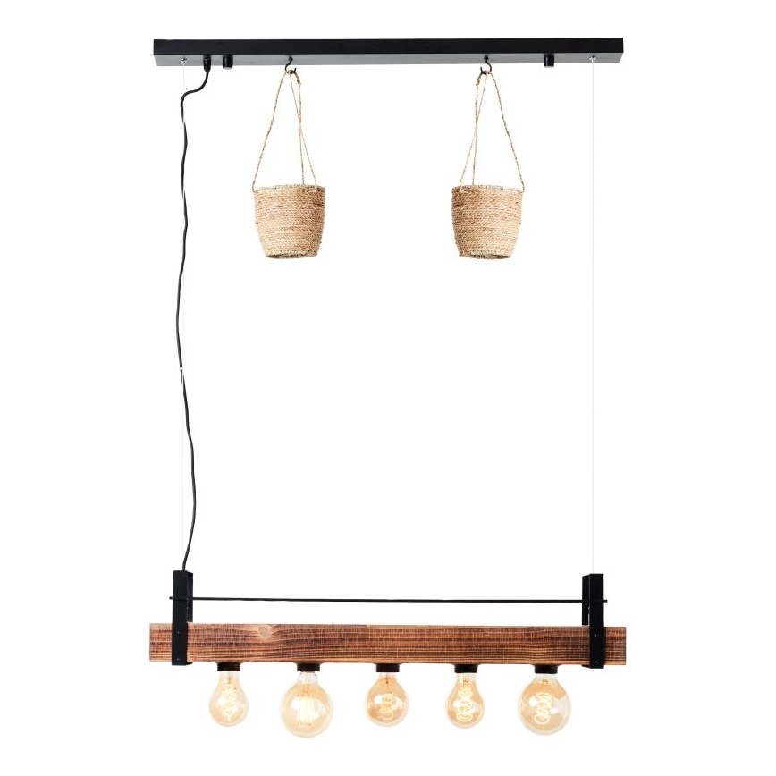 Brilliant - Lustr na lanku BANKWOOD 5xE27/28W/230V topol