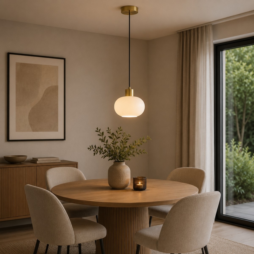 Brilliant - Lustr na lanku FANNY 1xE27/20W/230V pr. 22 cm mosaz