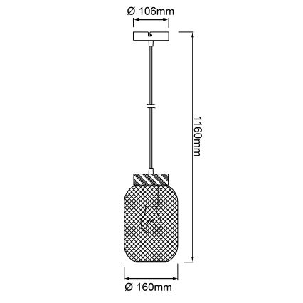 Brilliant - Lustr na lanku GIADA 1xE27/40W/230V pr. 16 cm šedá