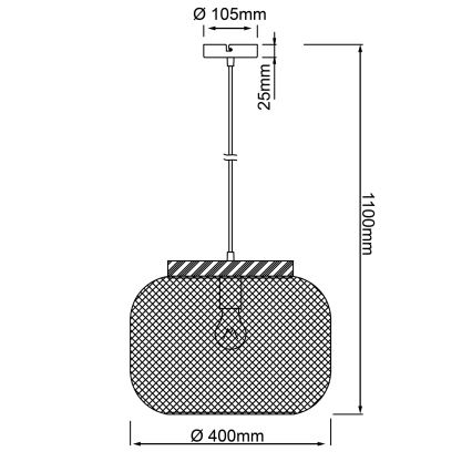 Brilliant - Lustr na lanku GIADA 1xE27/40W/230V pr. 39 cm šedá