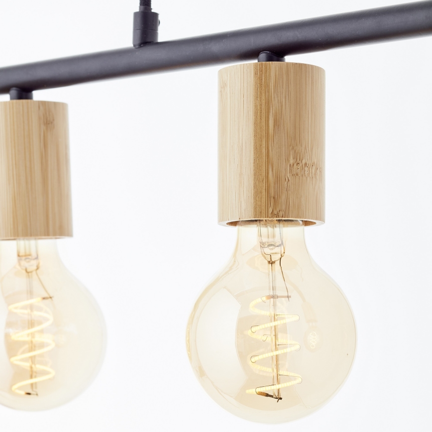 Brilliant - Lustr na lanku KERRY 5xE27/40W/230V černá/bambus