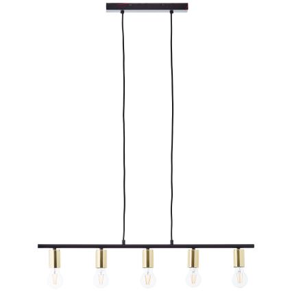 Brilliant - Lustr na lanku KERRY 5xE27/40W/230V černá/mosaz