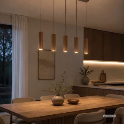 Brilliant - Lustr na lanku LAKEWOOD 5xGU10/10W/230V hnědá