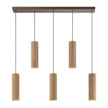 Brilliant - Lustr na lanku LAKEWOOD 5xGU10/10W/230V hnědá