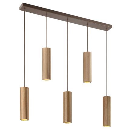 Brilliant - Lustr na lanku LAKEWOOD 5xGU10/10W/230V hnědá