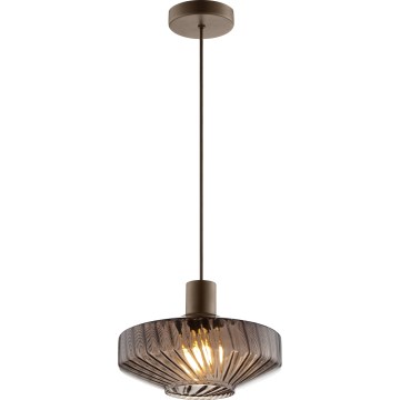 Brilliant - Lustr na lanku LYN 1xE27/20W/230V pr. 28 cm hnědá/kouřová hnědá