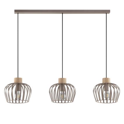 Brilliant - Lustr na lanku NORDIC CAGE 3xE27/20W/230V béžová