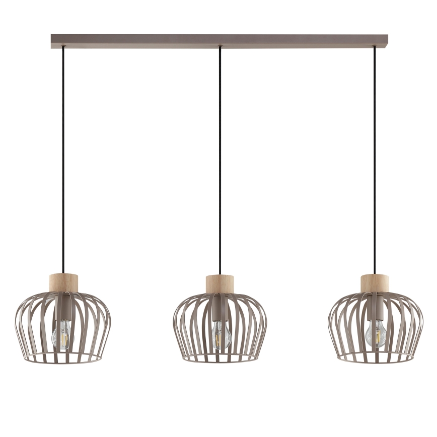 Brilliant - Lustr na lanku NORDIC CAGE 3xE27/20W/230V béžová