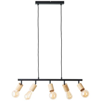 Brilliant - Lustr na lanku TIFFANY 5xE27/28W/230V černá/bambus
